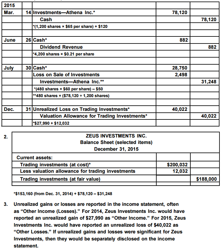 Accounting Q and A PR 152B Stock investment transactions, trading