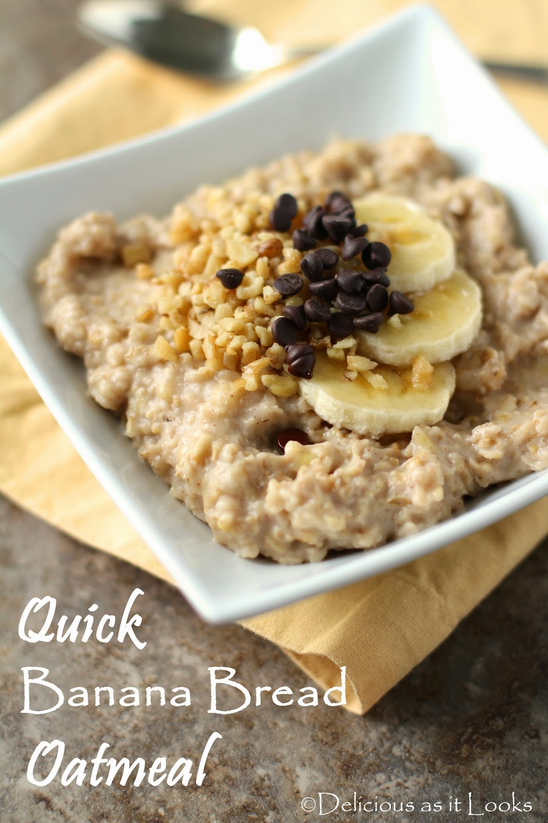 Delicious as it Looks Quick Banana Bread Oatmeal