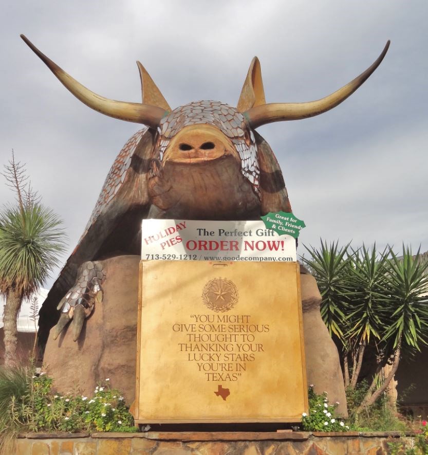 The Mirrorplated Armadillo in Upper Kirby The other Texas Longhorn, a
