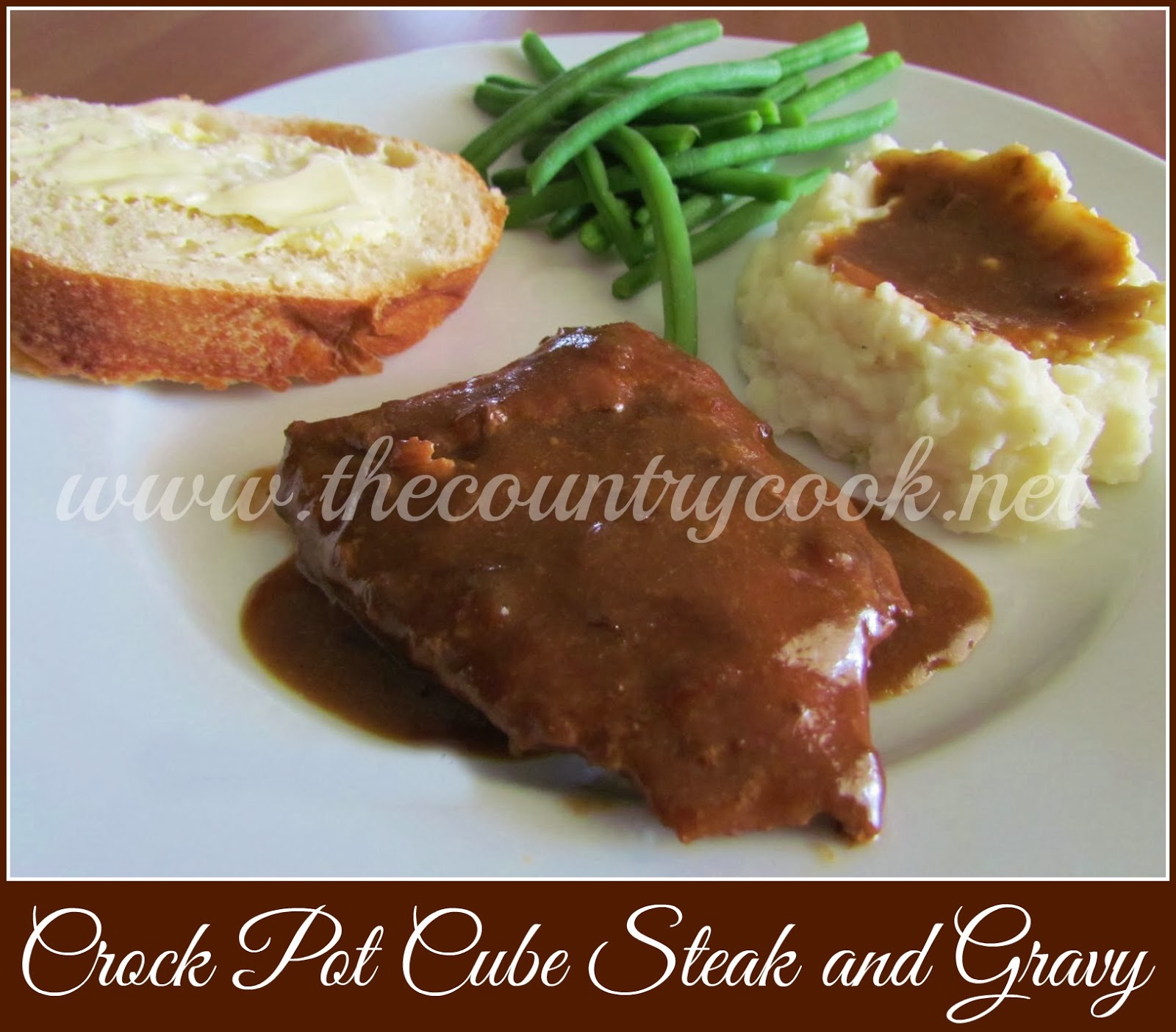 The Country Cook Crock Pot Cube Steak with Gravy