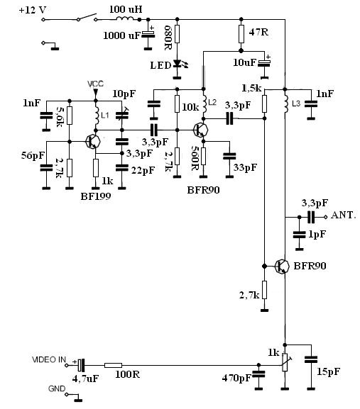 TV Video Transmitter Circuit Diagram