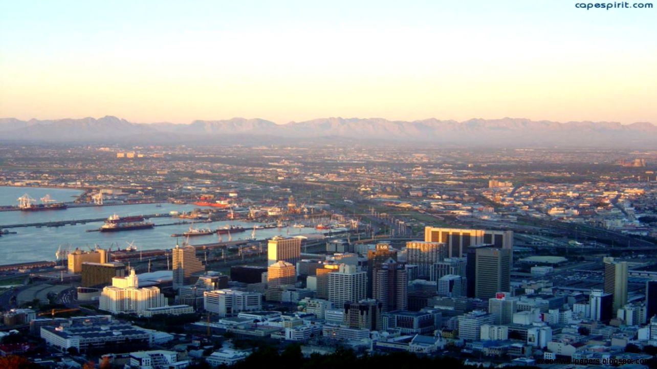 Cape Town Bird39s Eye View cape town skyline wallpaper Cape Town Bird39s Eye View cape town skyline wallpaper