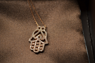 Rose Gold Monogram Necklace Models