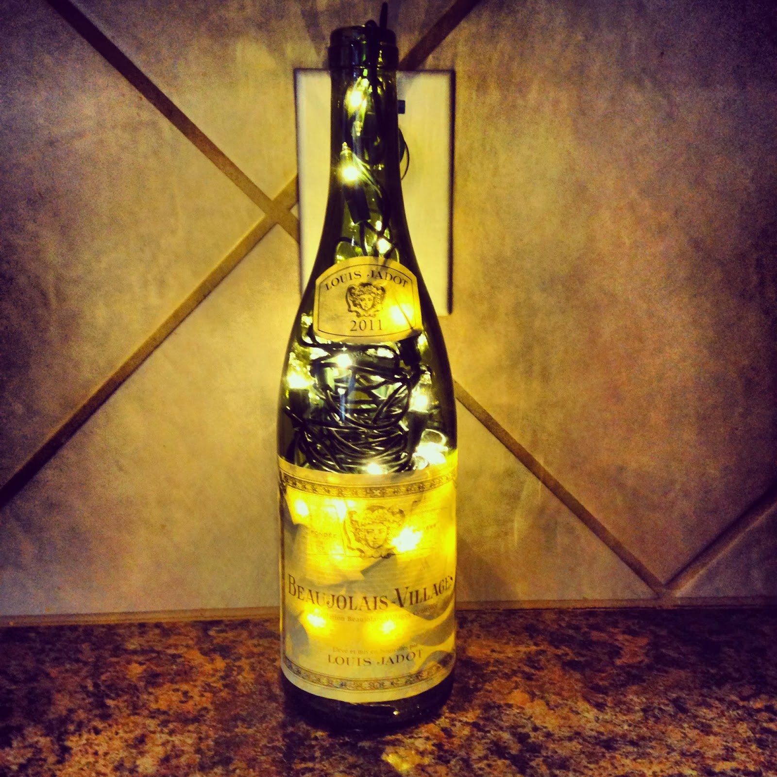 All Things Andrews Christmas Lights in a Wine Bottle