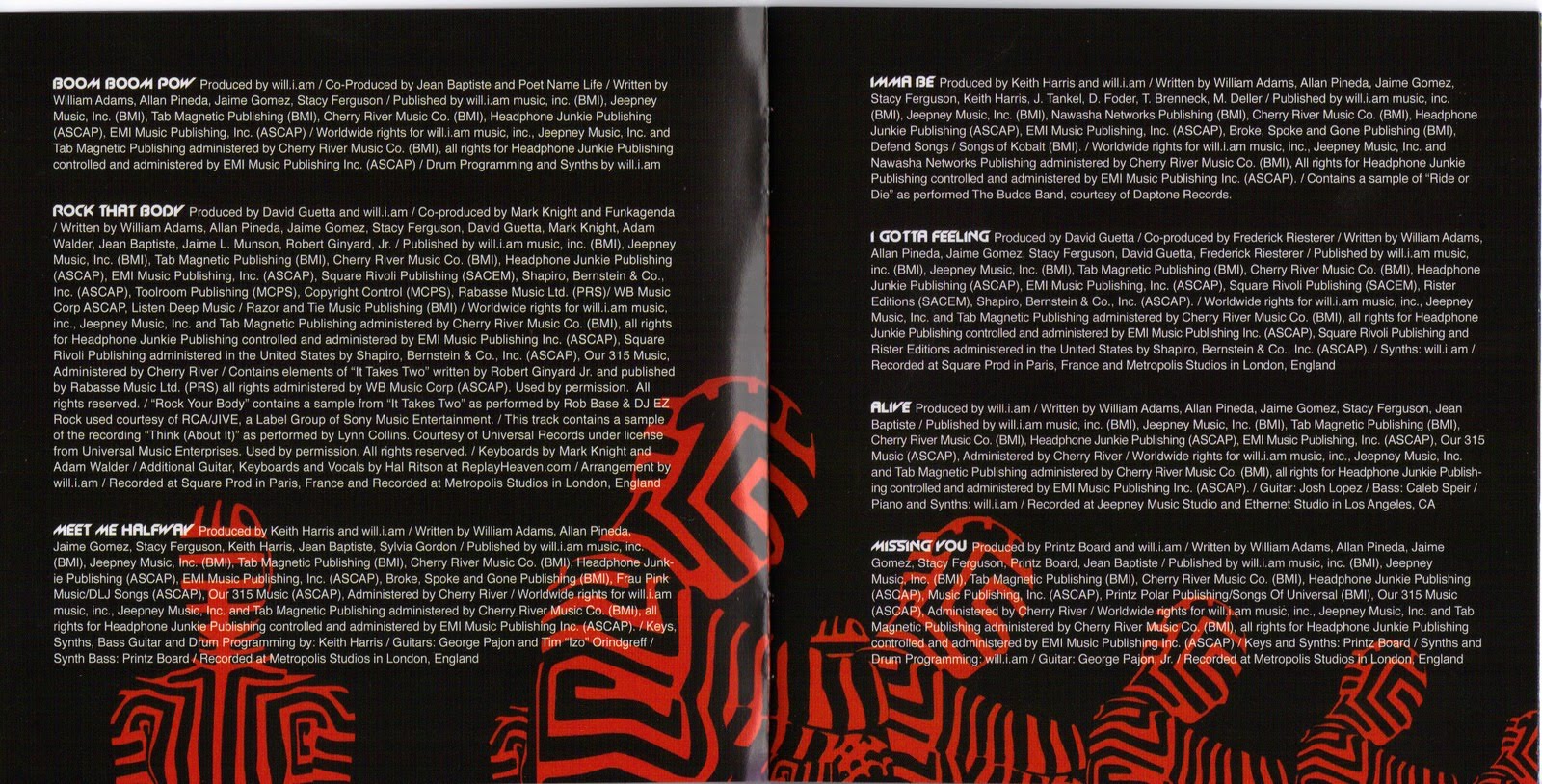 Encartes Pop Encarte The Black Eyed Peas The E.N.D. (Deluxe Edition)