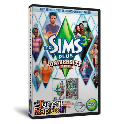 Download da Capa 3D do Game The Sims 3: University Life PC 2013 BY Torrent Rápido!!!