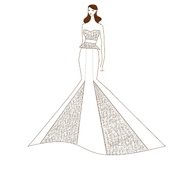 Lace and Silk Taffeta Peplum Wedding Dress Plus Panelled Skirt