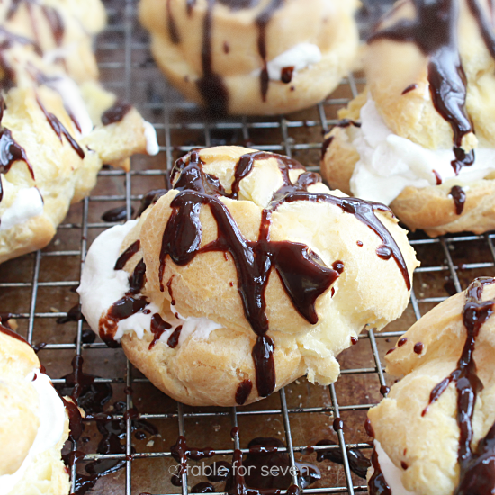 Cream Puffs with Chocolate Glaze • Table for Seven
