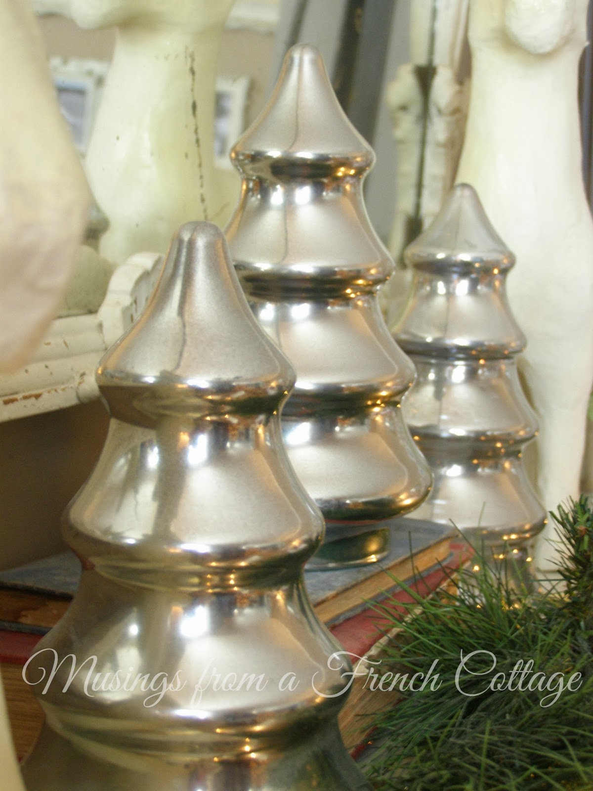 The Little French Farmhouse DIY Mercury Glass Christmas Trees
