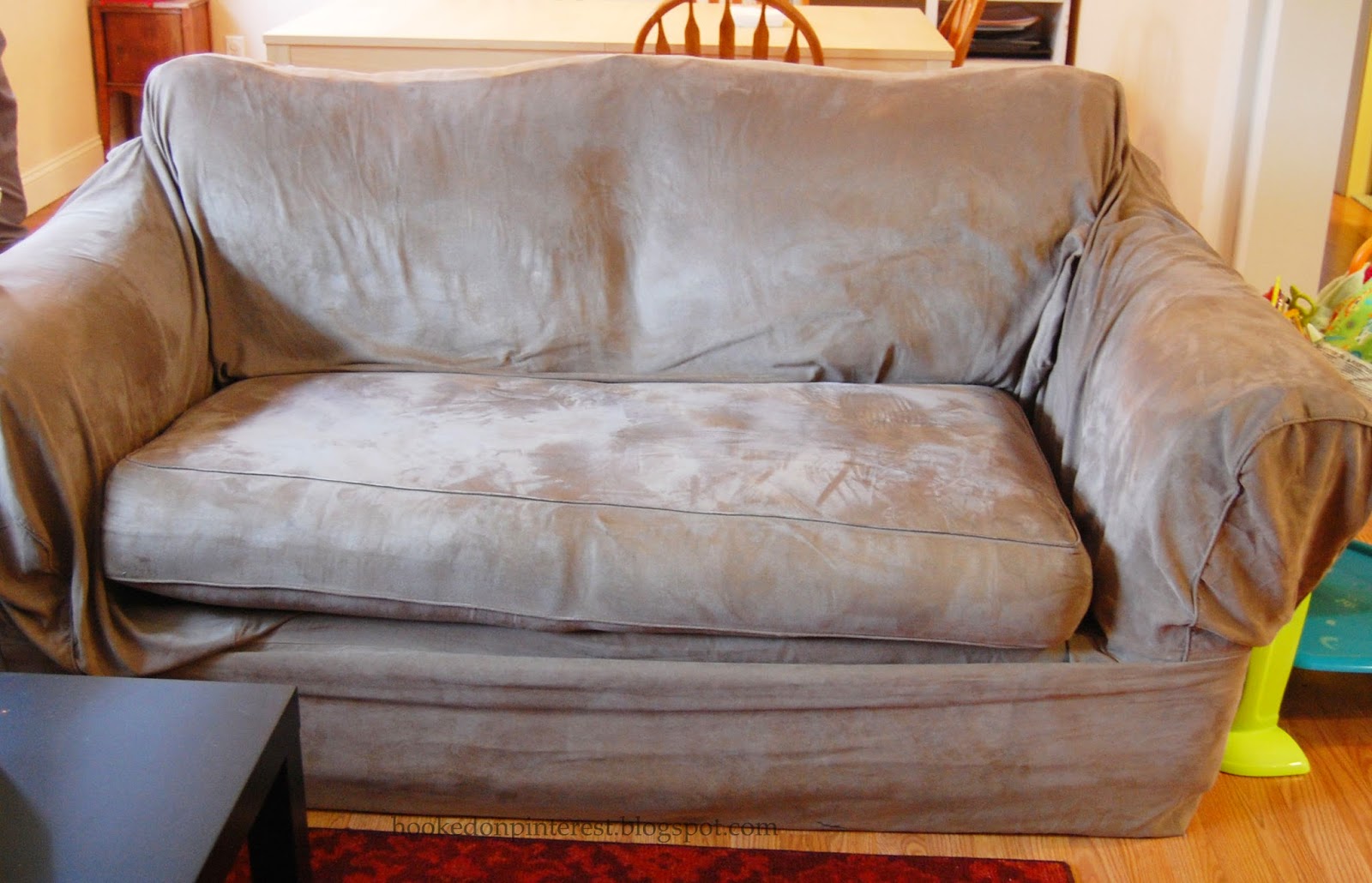 Hooked on Pinterest Quick Velcro Slipcover Fix