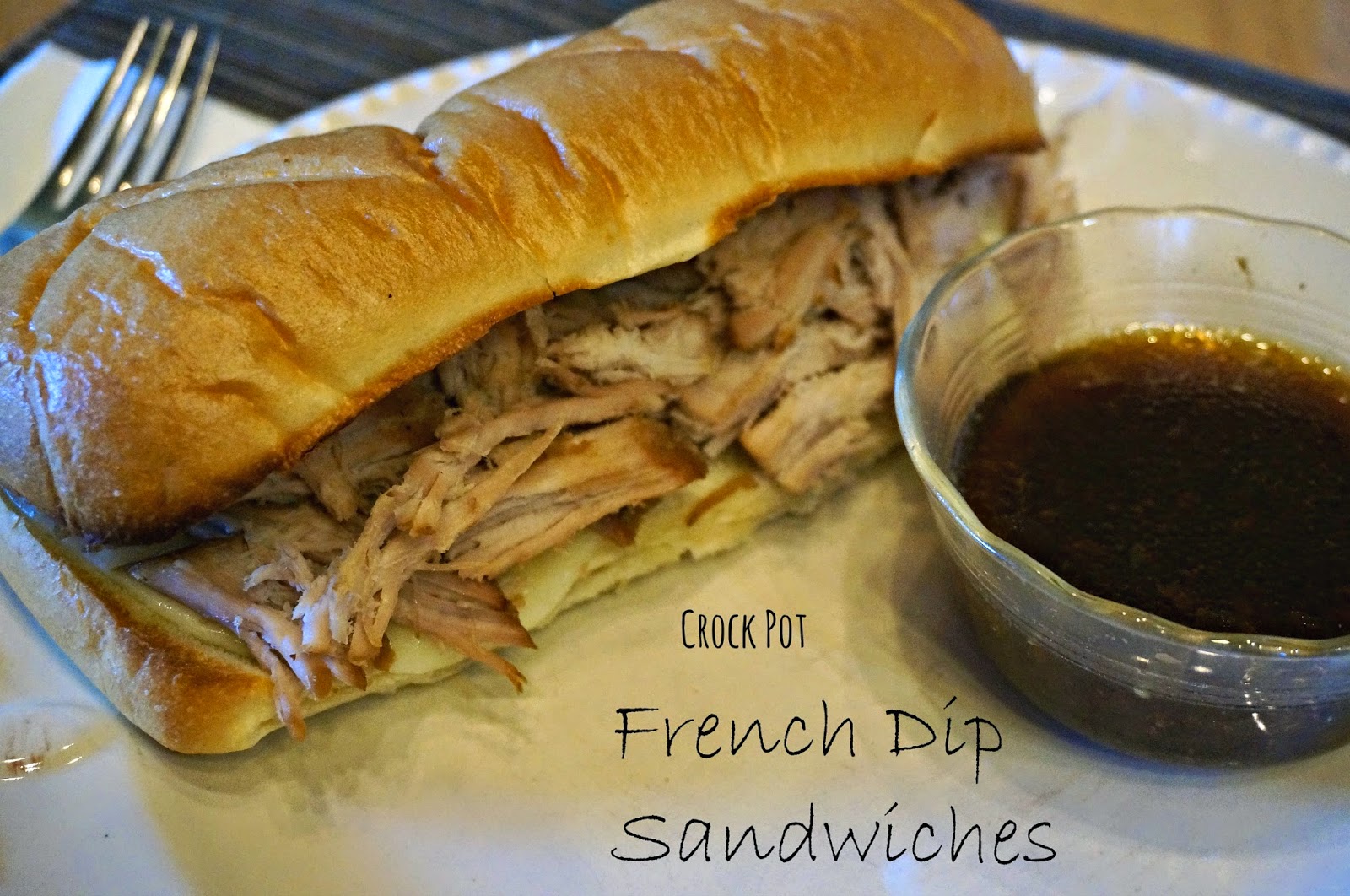 A Pinch of Chaos Crock Pot French Dip Sandwiches