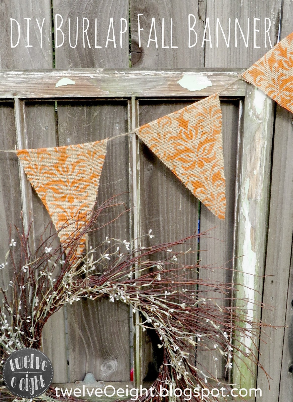 DIY Fall Burlap Banner twelveOeight