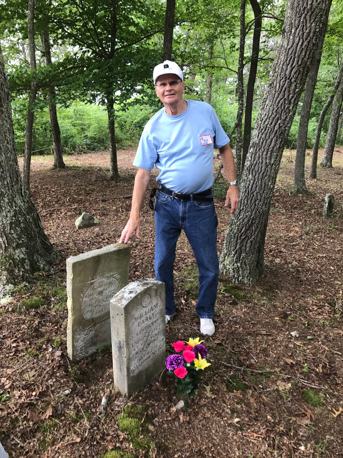 Bill Walters at William Early grave, 2017