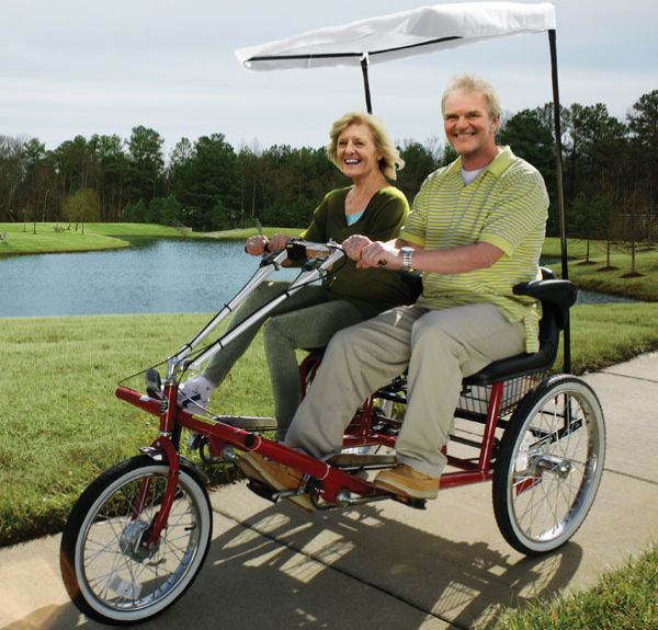 Cool Dual Seat Adult Tricycle for a Romantic Ride All Fun Site