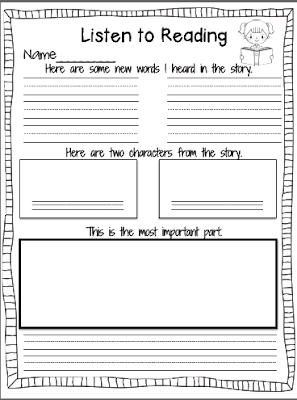 Classroom Freebies Too: Listening Response Sheets
