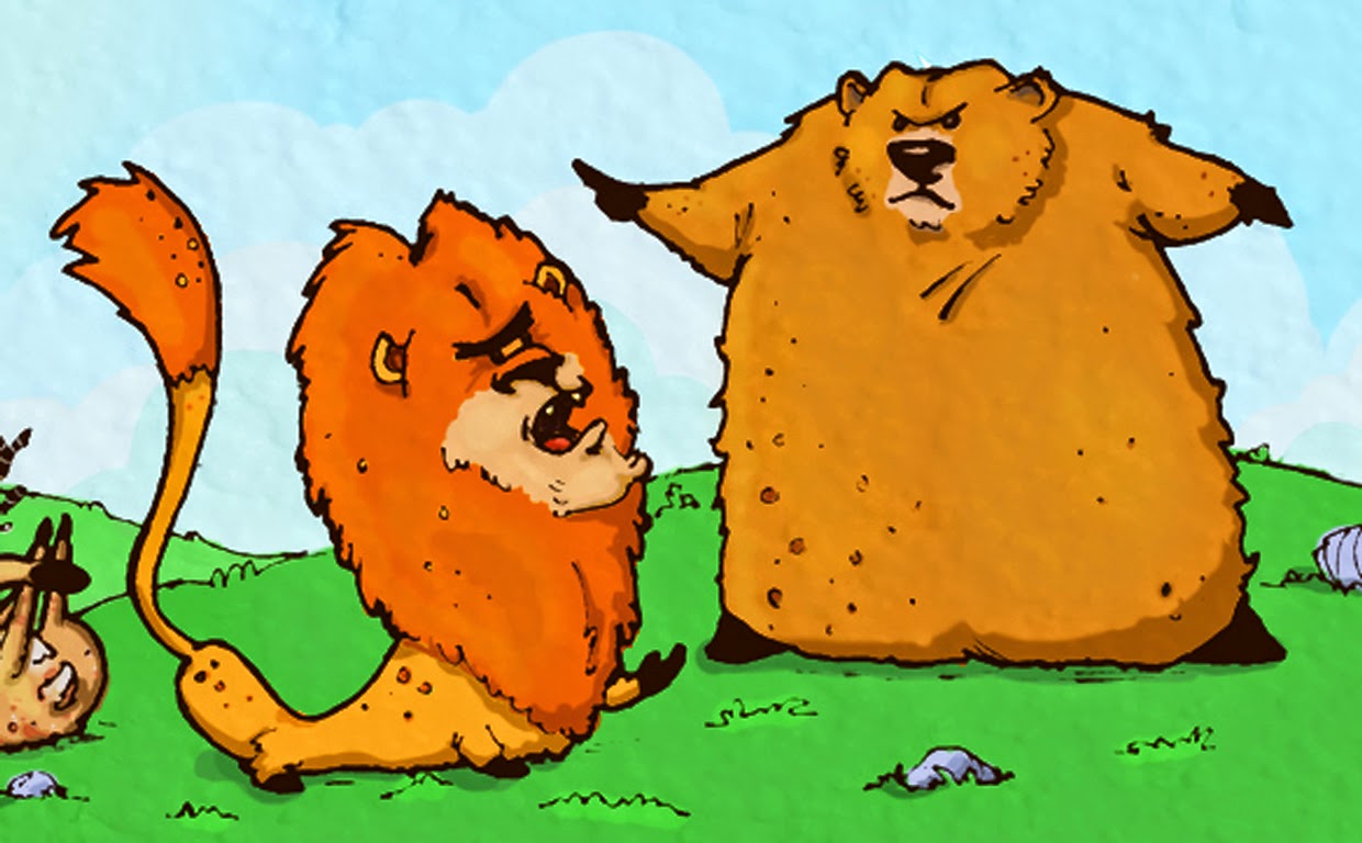 Wellington Artworks Fable The Lion, the Bear and the Fox