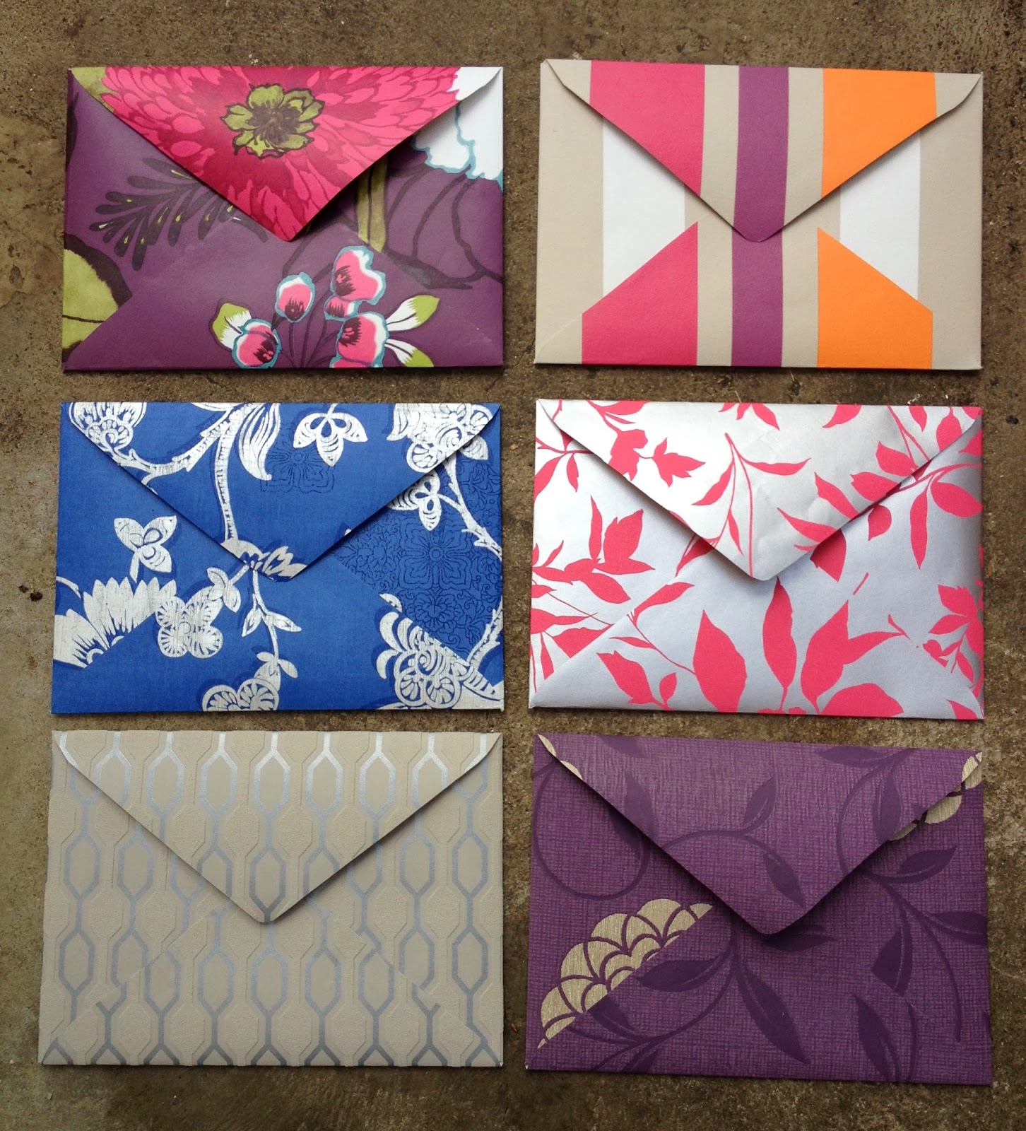 Bundles and Buttons Wallpaper envelopes DIY