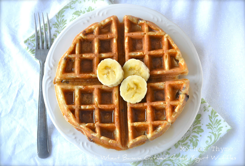 Whole Wheat Banana Oatmeal Greek Yogurt Waffles Mother Thyme