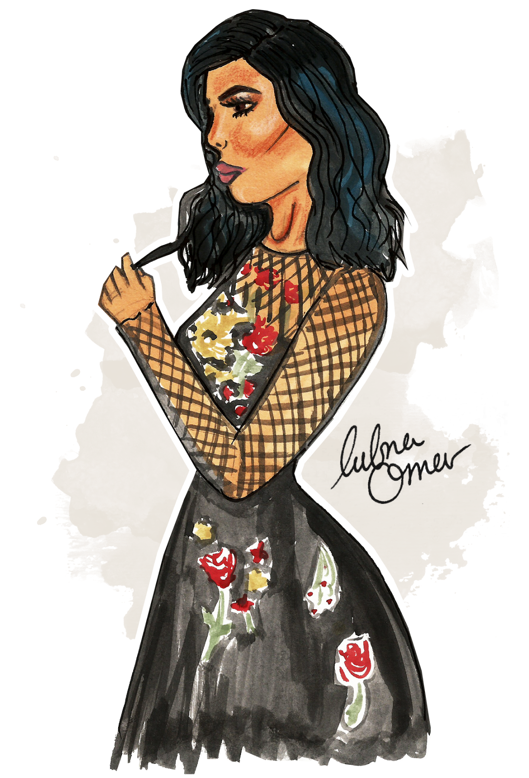 Kylie Jenner illustration by Lubna Omar