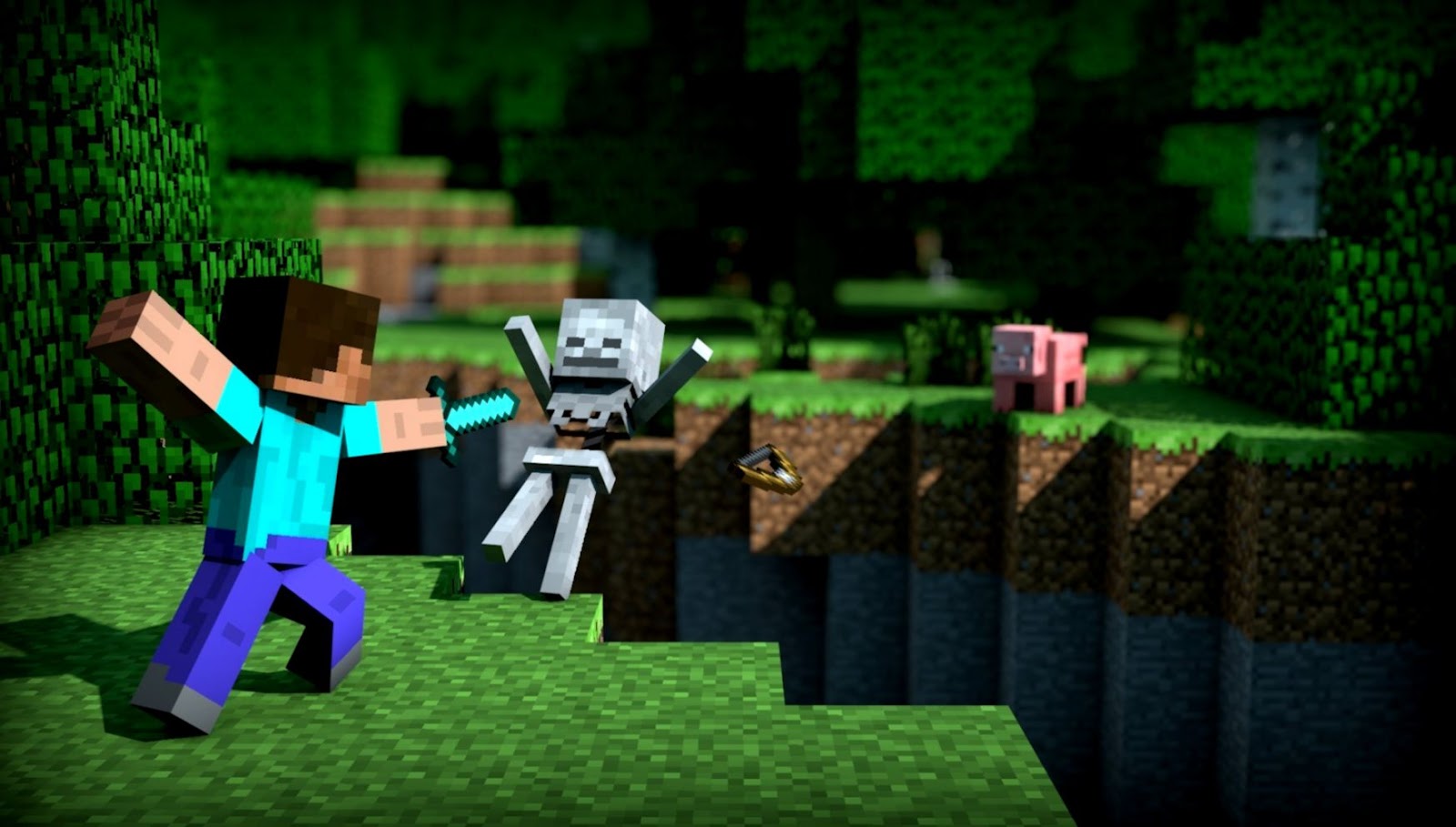 Minecraft Steve Fighting Minecraft Steve Fighting