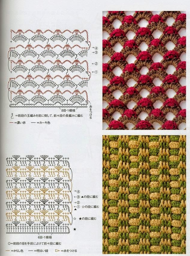 7 patrones de puntos crochet muy lindos | Crochet y Dos agujas