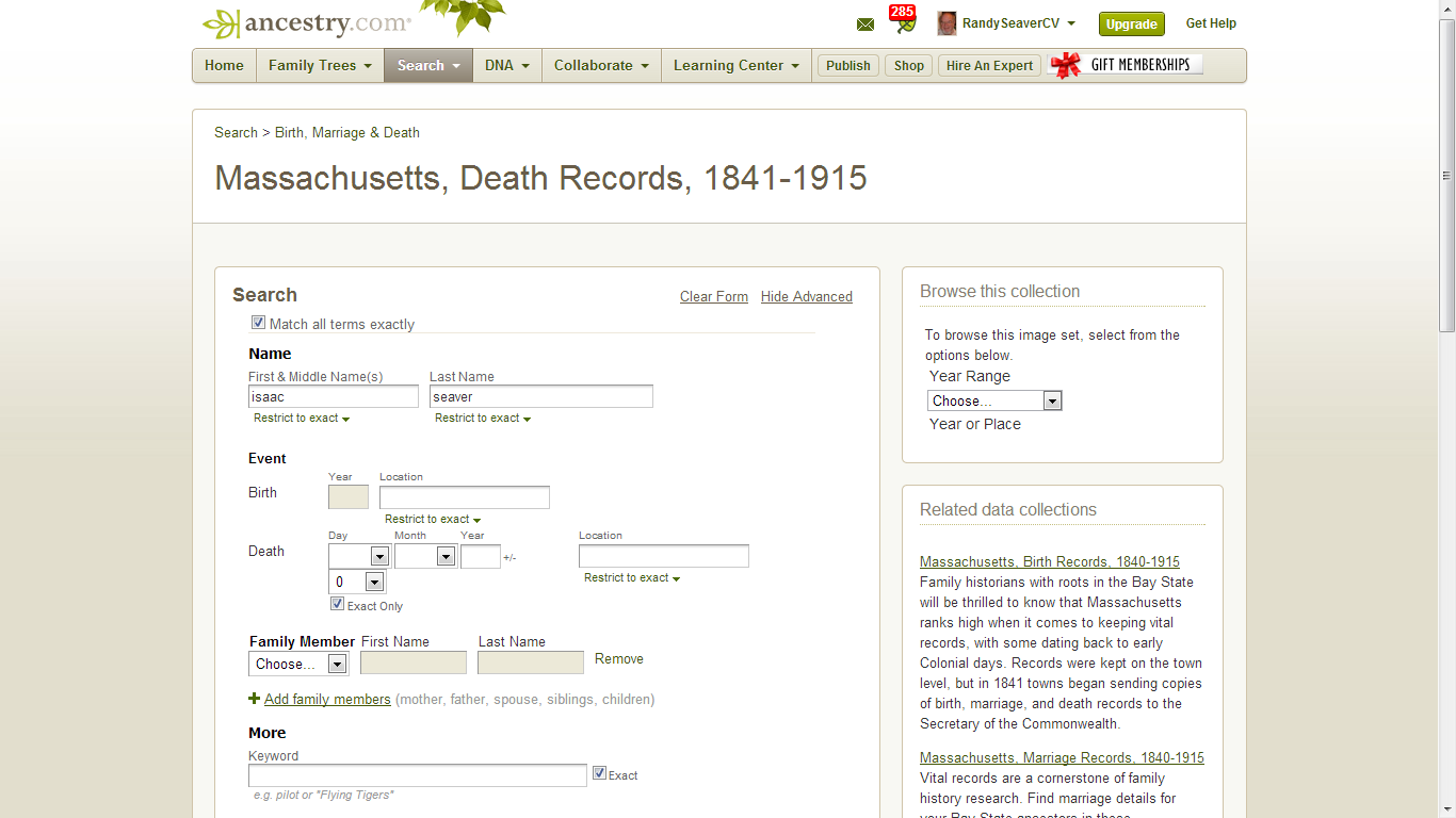 GeneaMusings Massachusetts Vital Records, 18411915 on