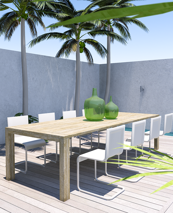 Contemporary tropical backyard. Design and 3d visualisation by Eleni Psyllaki for My Paradissi