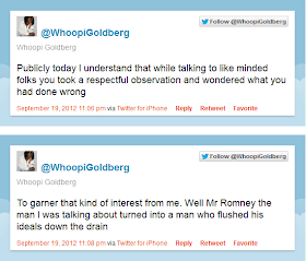 Whoopi bash Romney on twitter @osaseye.blogspot.com