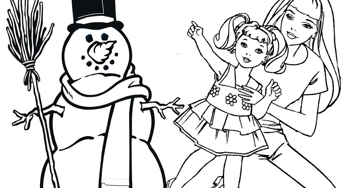 BARBIE COLORING PAGES: BARBIE CHRISTMAS COLORING PAGE