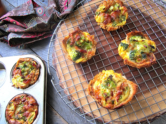 Quiche Toast Cups w/ Broccoli & Bacon