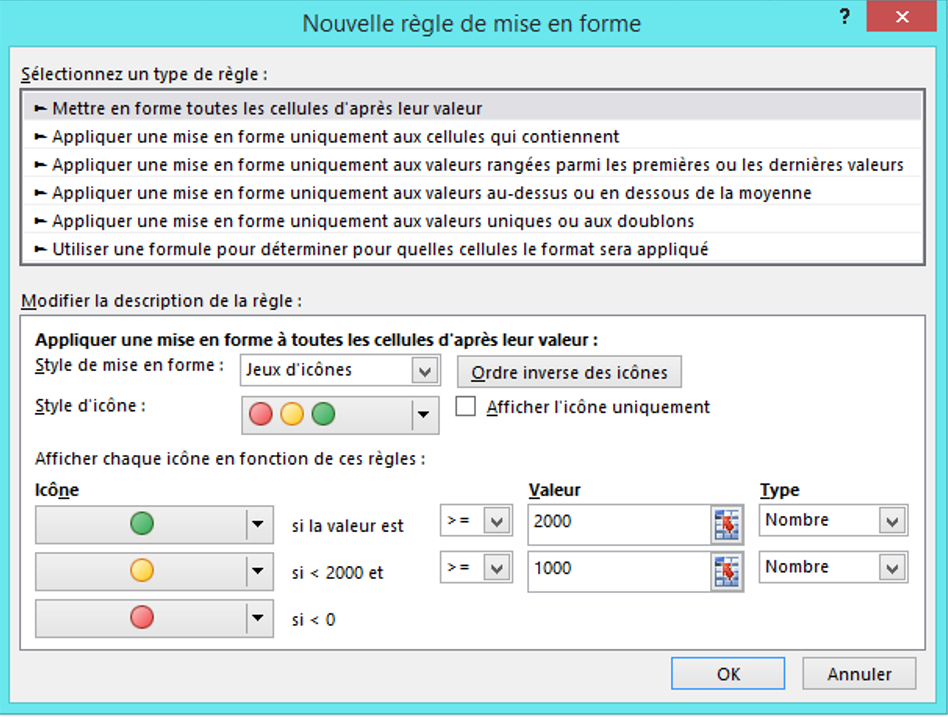 Comment changer des chiffres en icônes avec Excel Optim Office