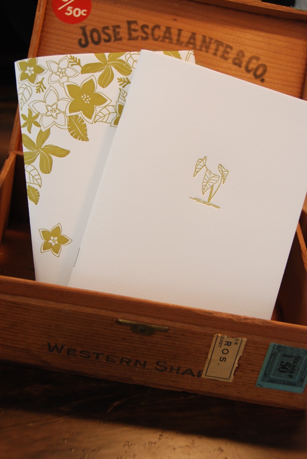 Custom Floral Illustration for Letterpress Notebooks Bradley & Lily