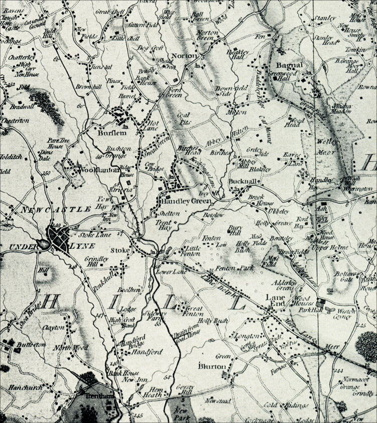 Repro 13 NW Staffs in 1888 Old Map of Cheddleton 
