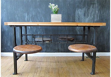 it's like she's on a secret mission: cafeteria kitchen table