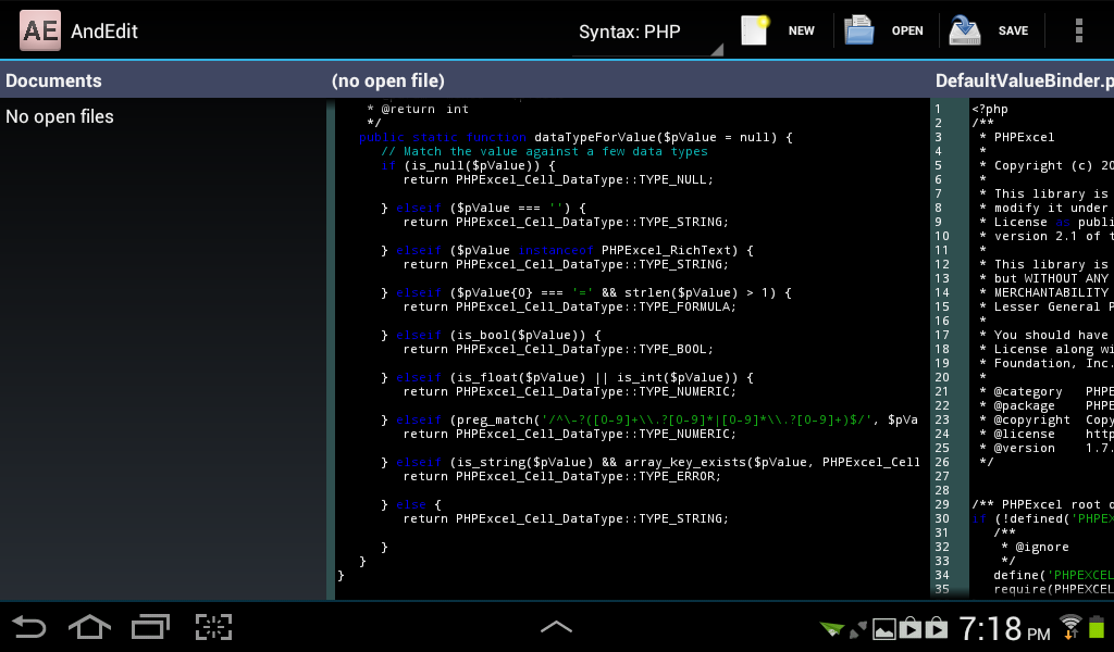 Android html editor