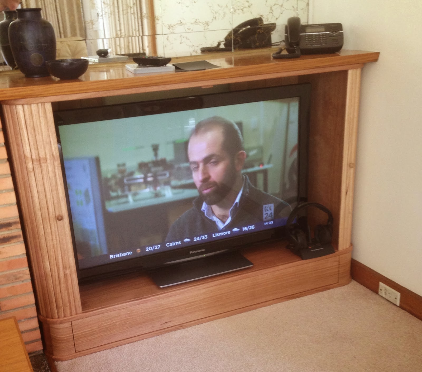 Sawdust Timber Furniture Tasmanian Oak Tambour Door TV