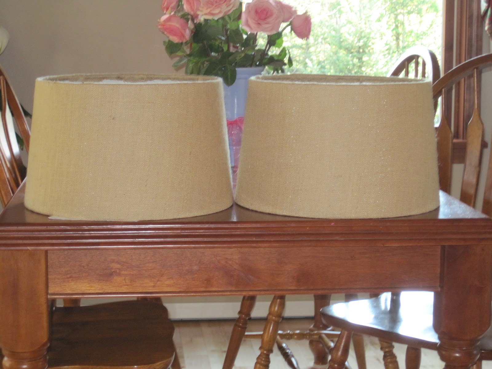All Things Beautiful DIY Burlap Covered Lamp Shades