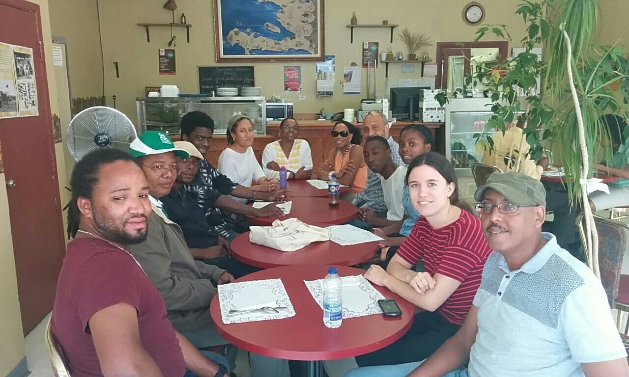 Oficina de Historia visited Montreal, Canada- Lunch time at a Haitian Restaurant