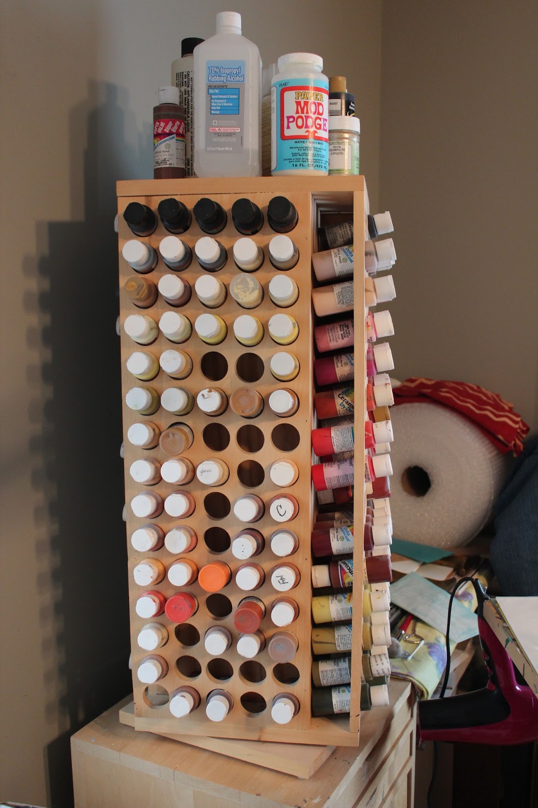 Catherine Holman Folk Art Acrylic Paint Storage and the Storm