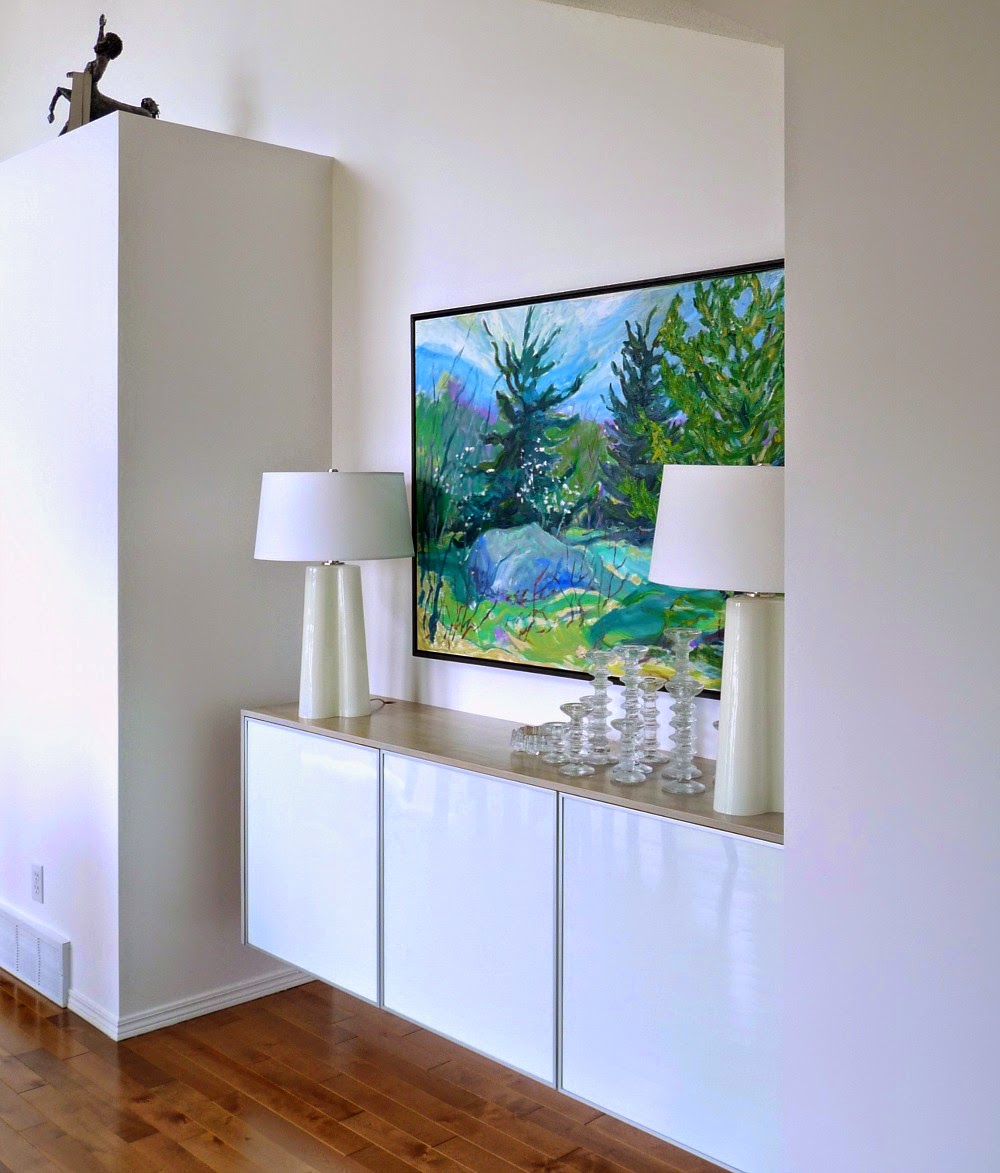 DIY Plywood Topped Ikea Hack Floating Credenza Dans le Lakehouse