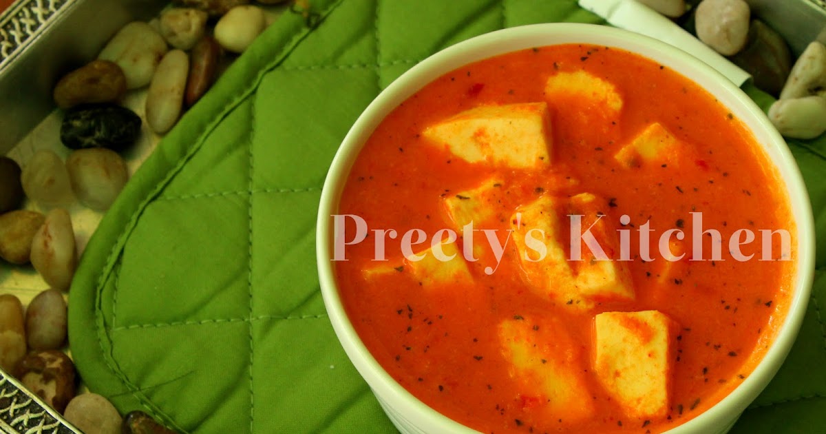 Preety's Kitchen Paneer In Red Bell Pepper Gravy