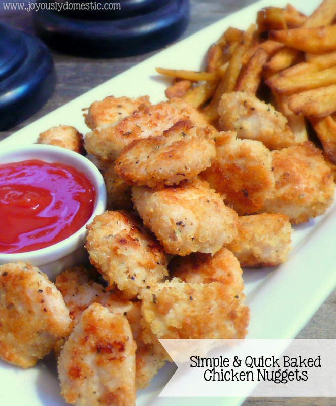Joyously Domestic Simple & Quick Baked Chicken Nuggets
