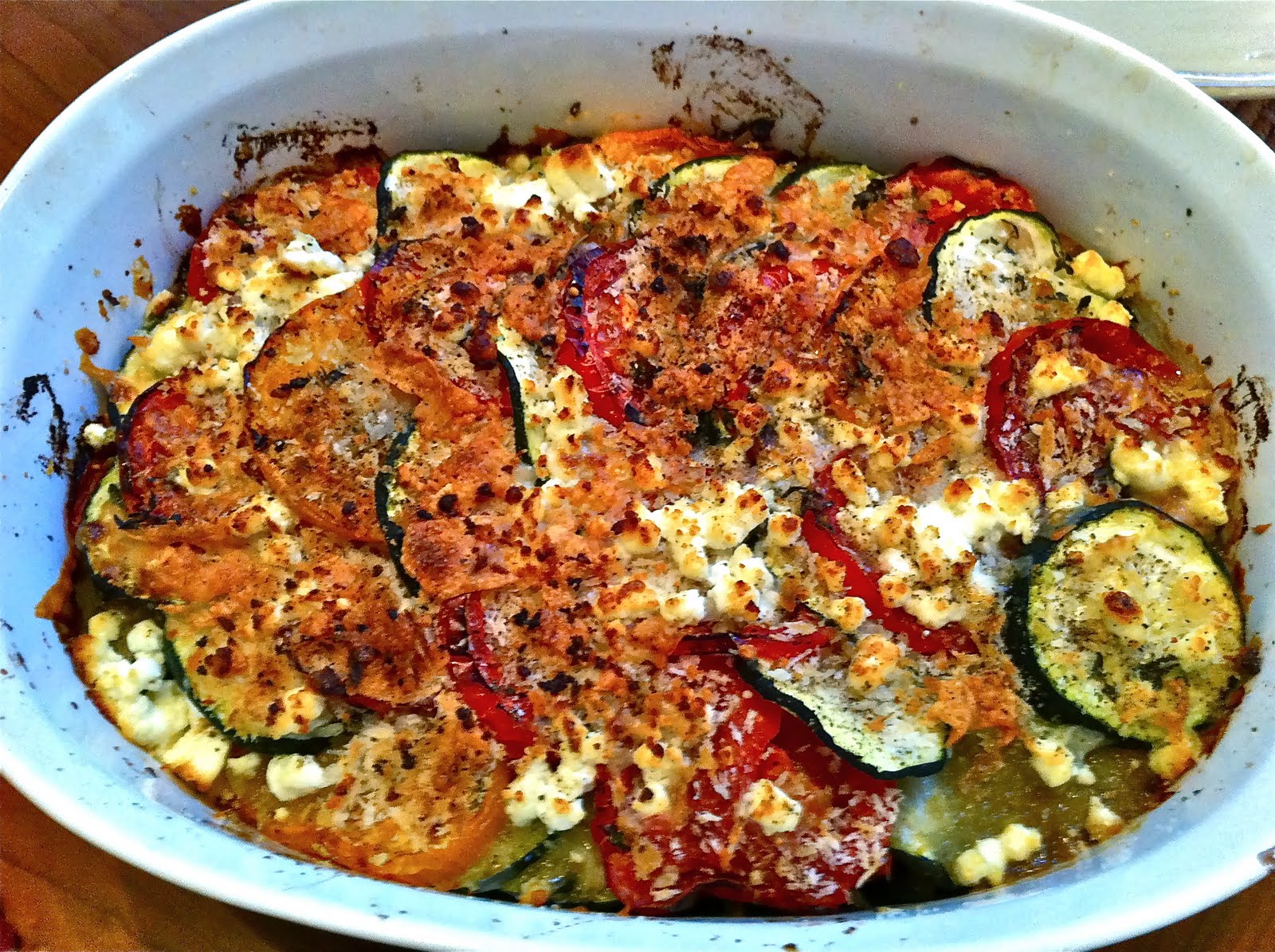 Spoonfed Eggplant, Zucchini, and Tomato Gratin