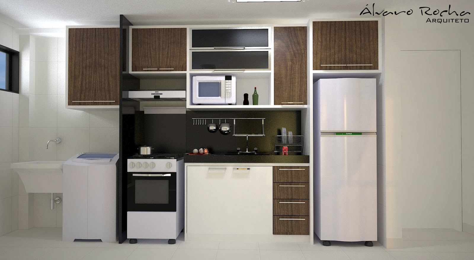 #4A6081 Apartamento Res. Vale Verde II ~ Álvaro da Rocha Arquiteto 1600x878 px Projeto Cozinha Verde Mandacaru #2713 imagens