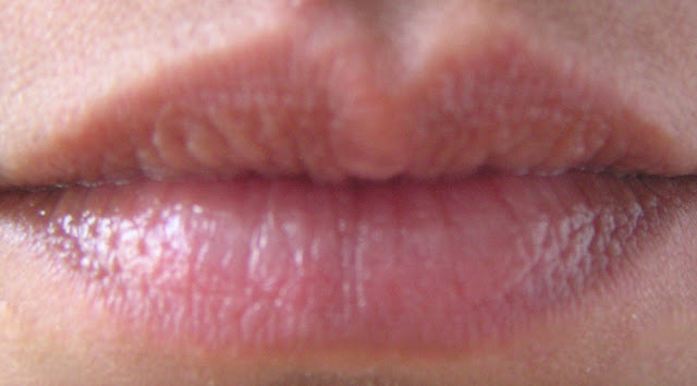 Labello Glamorous Gloss Natural Lip swatch with Labello Glamorous Gloss Natural