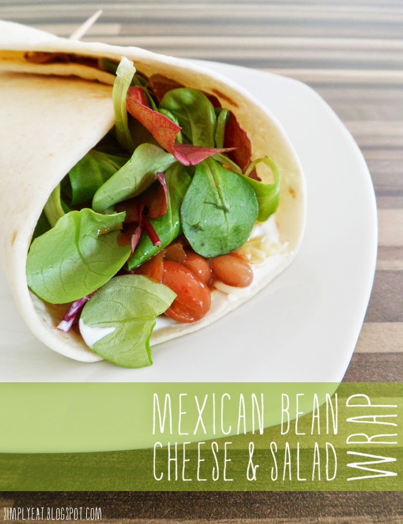 simply eat simply eat. lunch // mexican bean, cheese and salad wraps