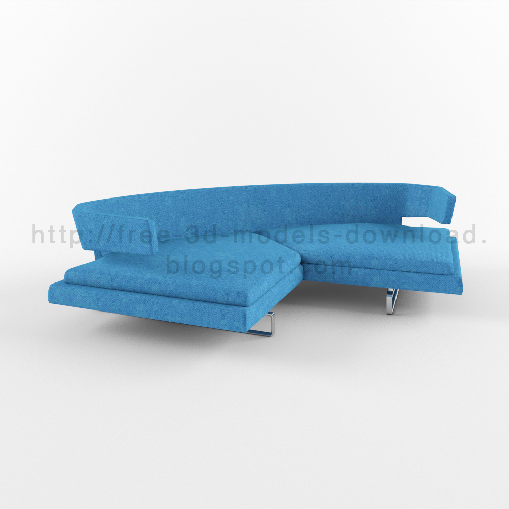 Arne, 3d модель, 3d model, b&b, free download, furniture, Italia, sofa, диван, скачать бесплатно, blue