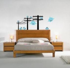 Adesivo de parede na cabeceira da cama Adesivo de parede na cabeceira da cama