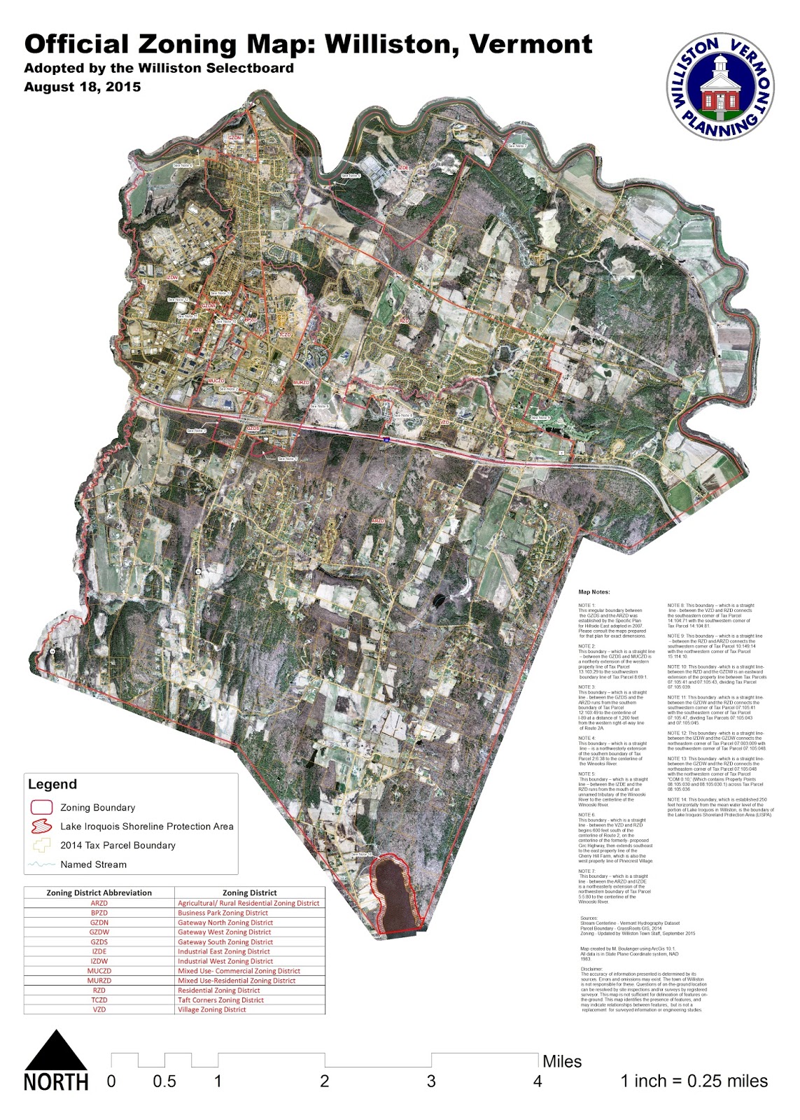 Williston, VT Planning and Zoning New Bylaw and Zoning Map Available Online