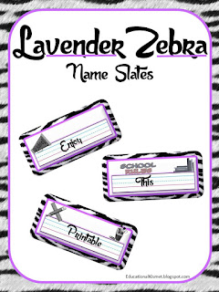 Educational Kismet : 'Lavender Zebra' Name Slates